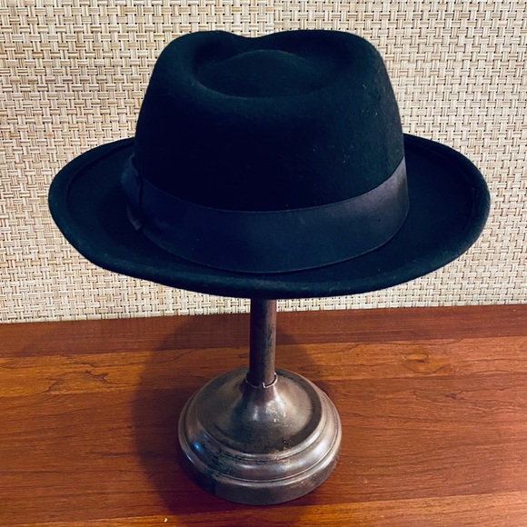 🌟HP🌟VTG 1960s Black Wool Bogart Fedora by Capas Design - Picture 6 of 11